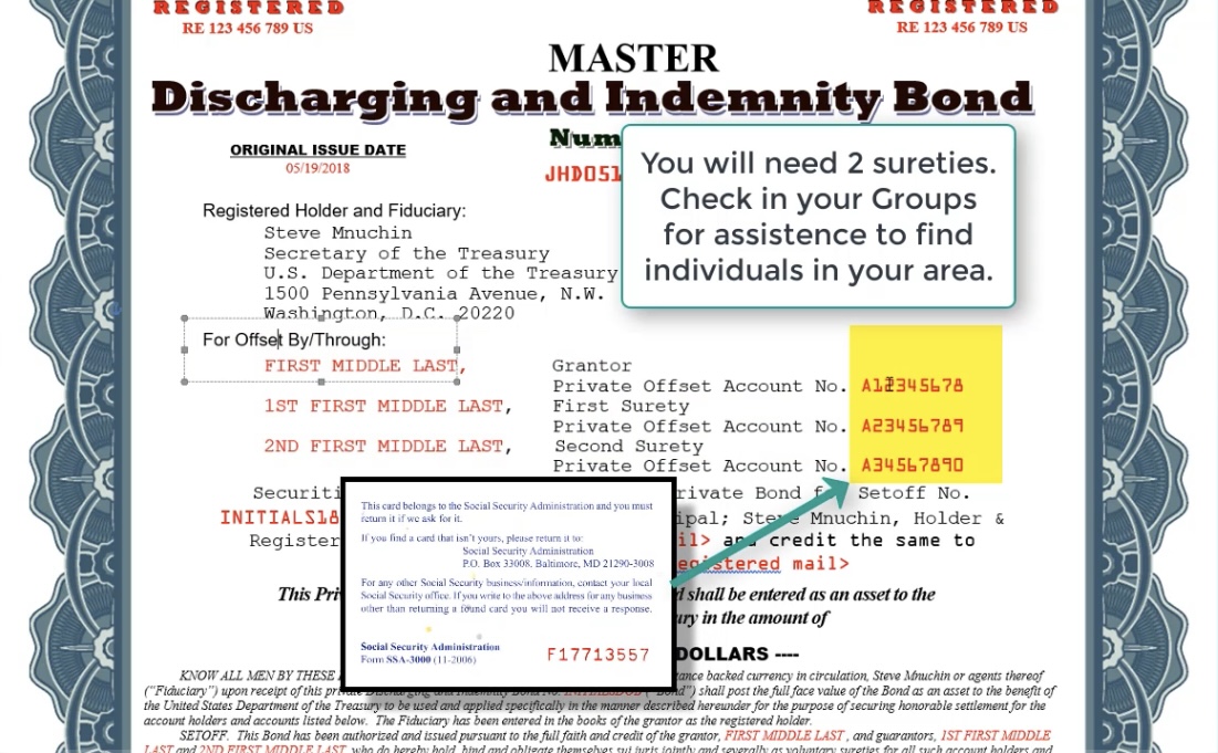 Master Discharging & indemnity Bond Sureties